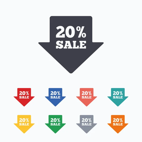 20 por cento seta venda —  Vetores de Stock