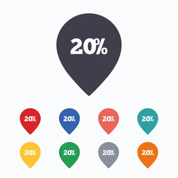 20 percent sale pointer — Stock Vector