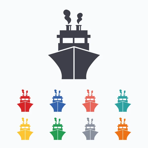Fartyg eller båt tecken ikoner — Stock vektor