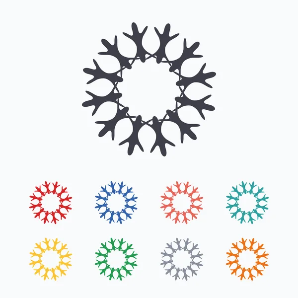 Snowflake artistic sign icons — Stock Vector