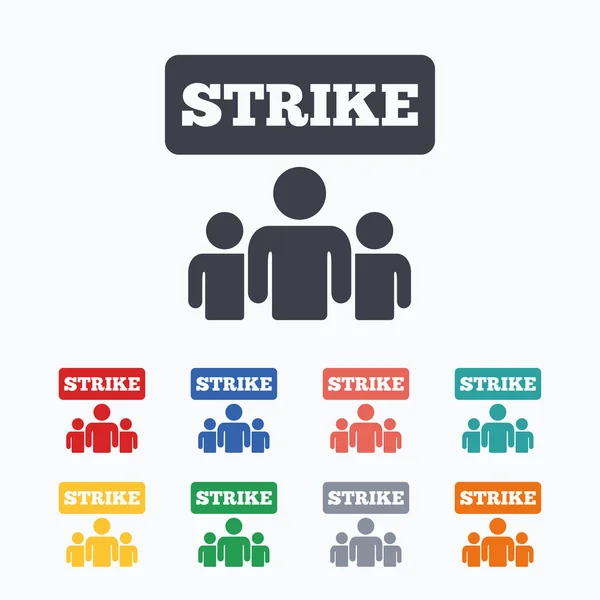 Icone segno di sciopero — Vettoriale Stock