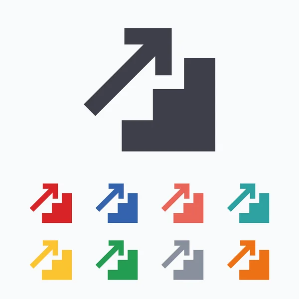 Upstairs icons. Up arrow signs. — ストックベクタ