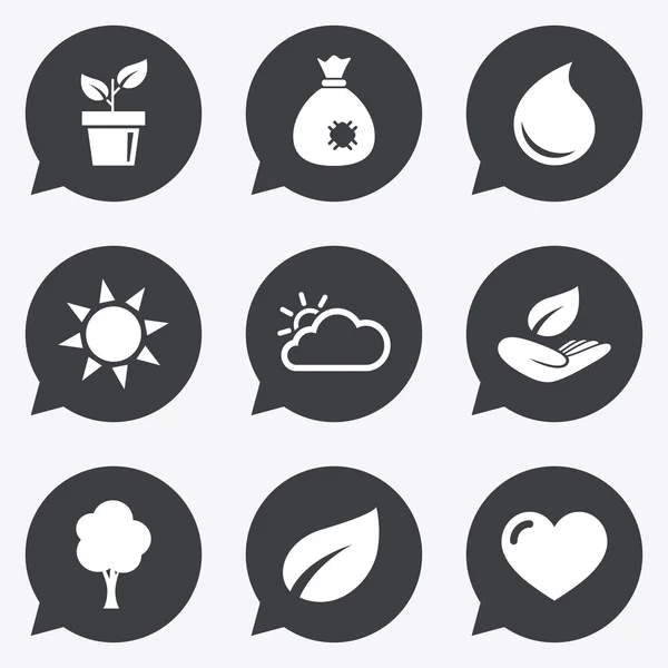 Germe, icônes de feuilles . — Image vectorielle