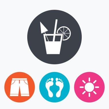 Beach Tatil simgeler.