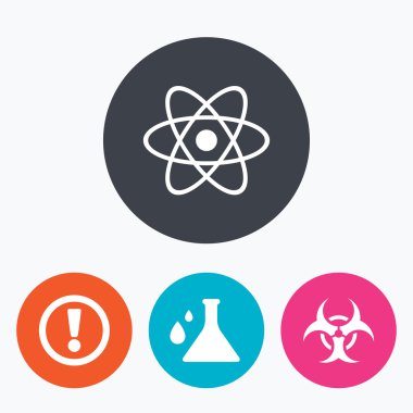 Dikkat biohazard simgeler. Kimya şişesi.