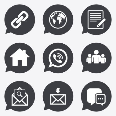 İletişim simgeler. İlgili kişi, posta işaretleri.