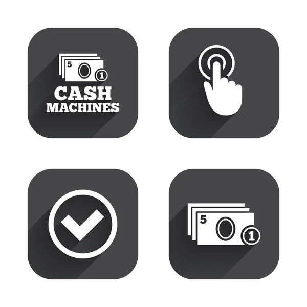 ATM cash machine withdrawal icons. — Stock Vector