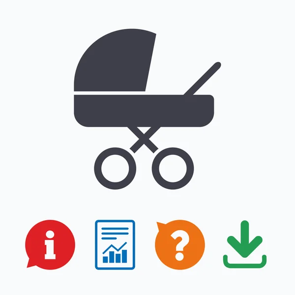 Baby pram stroller sign — Stock Vector