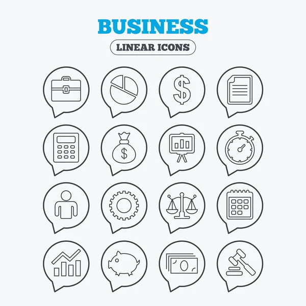 Iconos de línea de negocio. — Archivo Imágenes Vectoriales