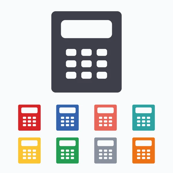 Ícones de sinal de calculadora — Vetor de Stock