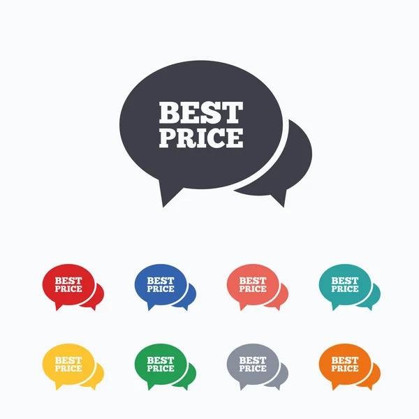 Speech bubble best price icons — Stock Vector