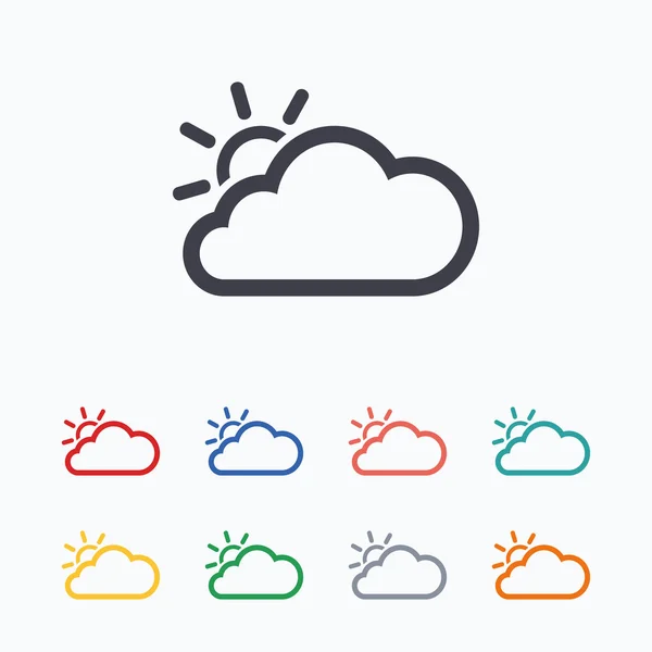 Cloud and sun signs — Stock Vector