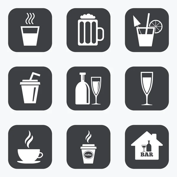 Cocktail, beer icons. — Stock Vector