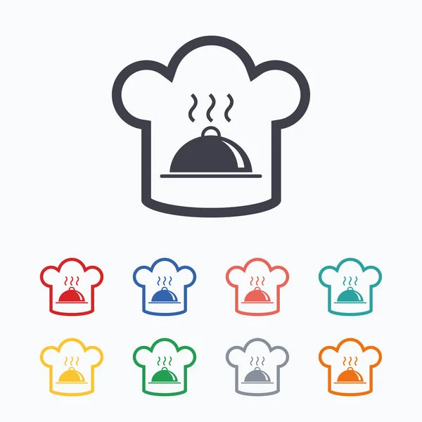 Šéfkuchař klobouk znak ikony — Stockový vektor