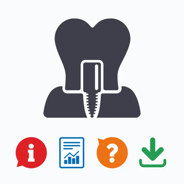 Tooth implant sign icon. — Stock Vector