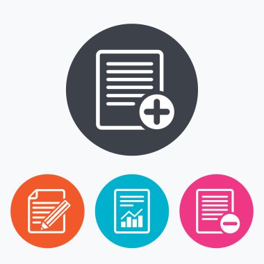 Belge simgeleri. grafik grafik ile dosya.