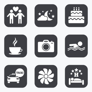 Otel, Oda Servisi simgeler.