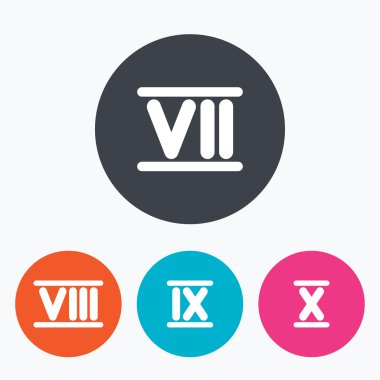 Romen rakamı simgeler.