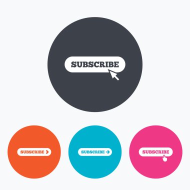 Simgeler abone. Üyelik işaretleri ile ok.