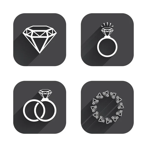 Rings icons. Jewelry — Stock Vector