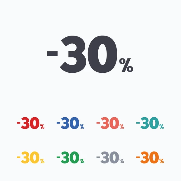 30 percent discount signs — Stock Vector