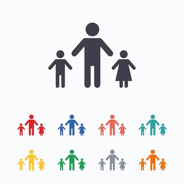 Famille monoparentale avec deux enfants — Image vectorielle