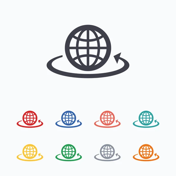 Globe teken pictogrammen — Stockvector