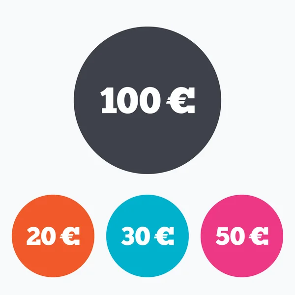 Money in Euro icons. — Stock Vector