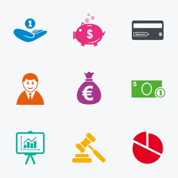 Money, cash and finance icons. — Stock Vector