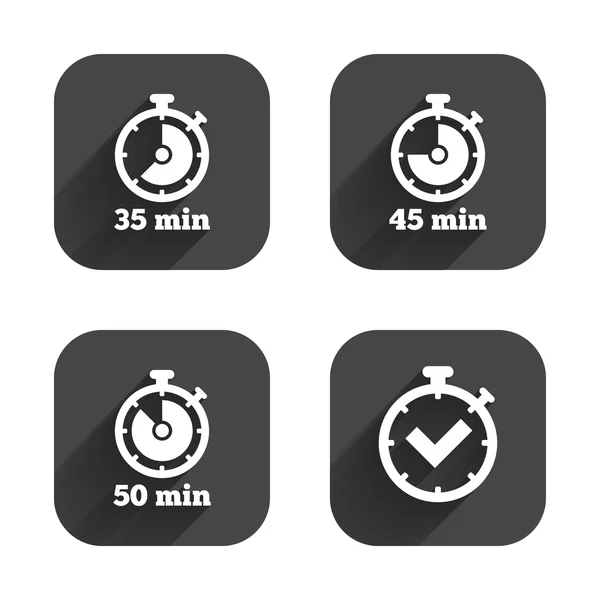 Timer icons. Fifty minutes stopwatch — Stock Vector