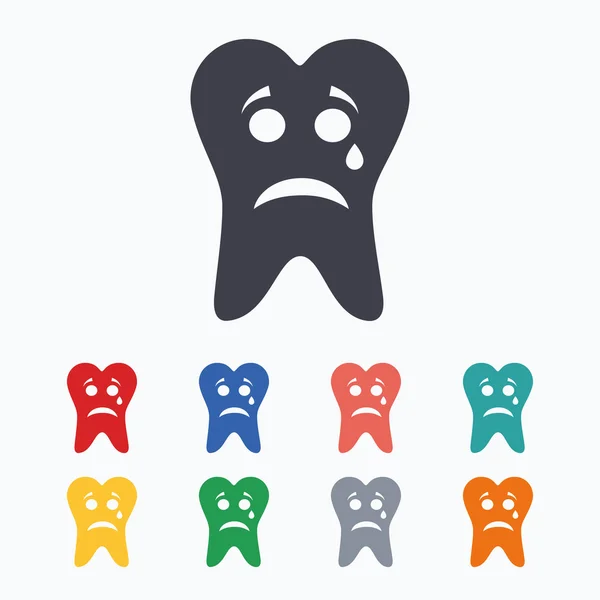 Zub smutný obličej slza zvěrokruhu — Stockový vektor
