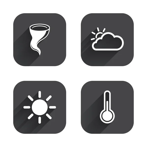 Iconos meteorológicos. Nube y sol . — Vector de stock