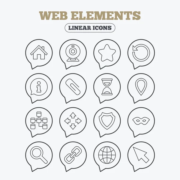 Web elementen iconen. — Stockvector