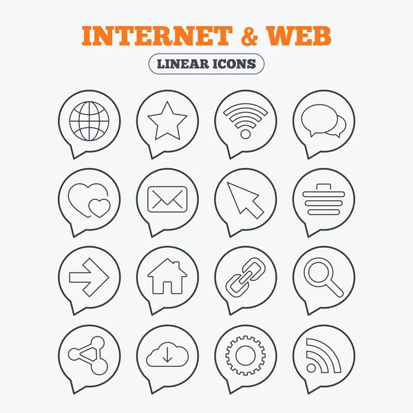 Internet en web pictogrammen. — Stockvector