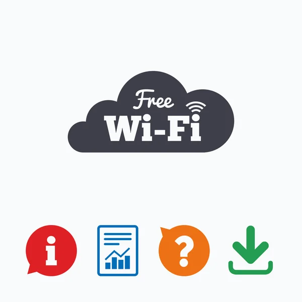 Ücretsiz Wi-Fi işareti. WiFi sembolü. — Stok Vektör