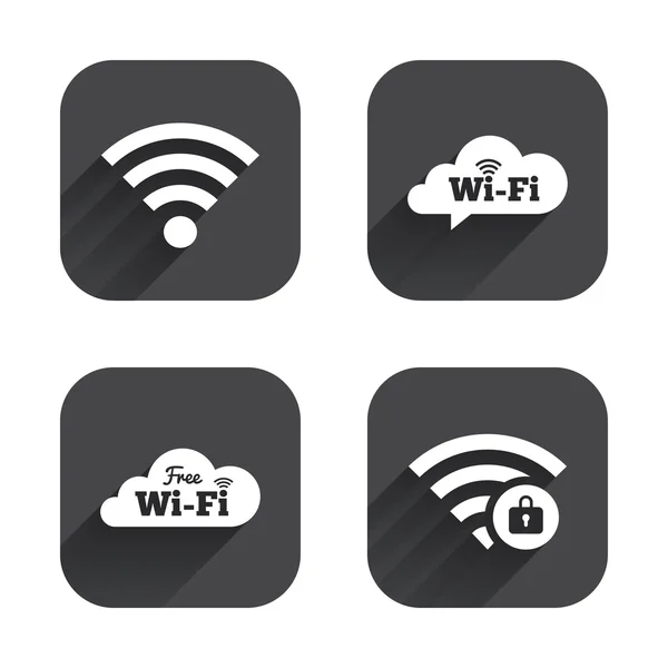 Wifi வயர்லெஸ் நெட்வொர்க் ஐகான்கள் . — ஸ்டாக் வெக்டார்