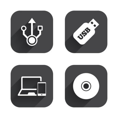 USB flash sürücü simgeleri.