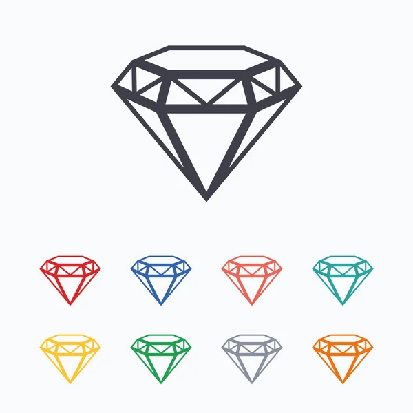 Icone segno di diamante — Vettoriale Stock