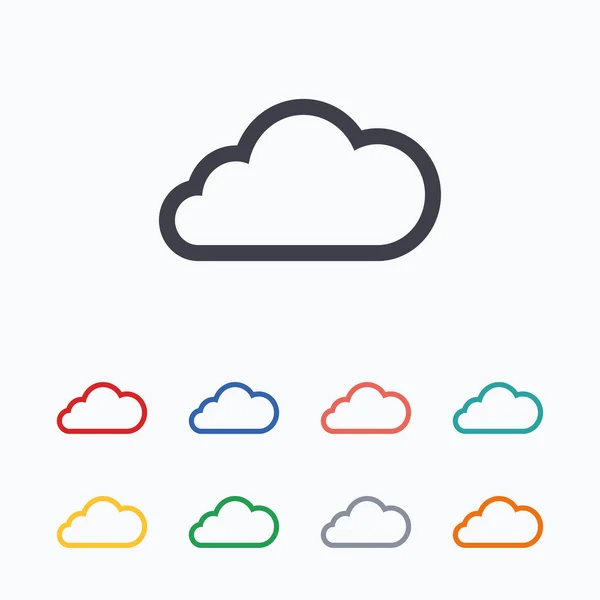 Cloud tecken ikoner — Stock vektor