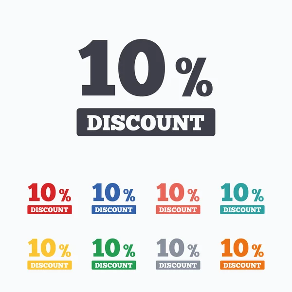 10 percent discount signs — Stock Vector
