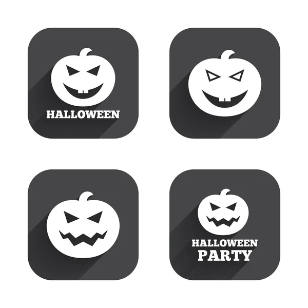 Halloween party icons. Pumpkin symbol. — Stock Vector
