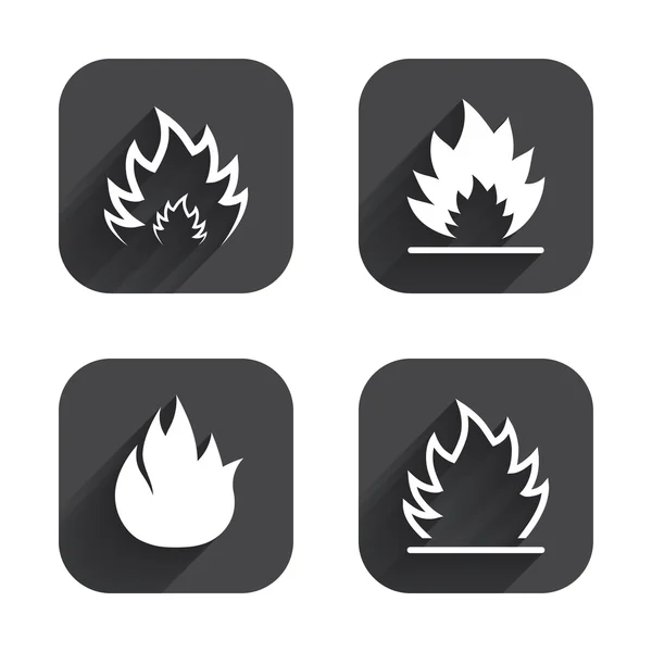 Oheň plamen ikony. — Stockový vektor