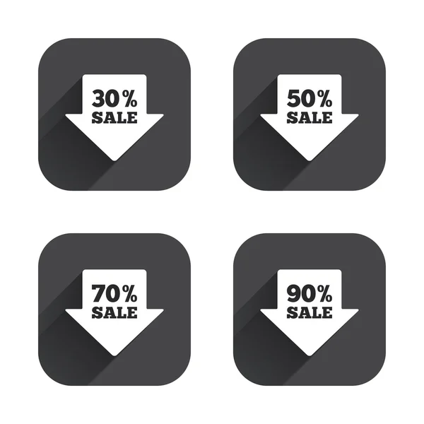 Sale arrow tag icons. — Stock Vector