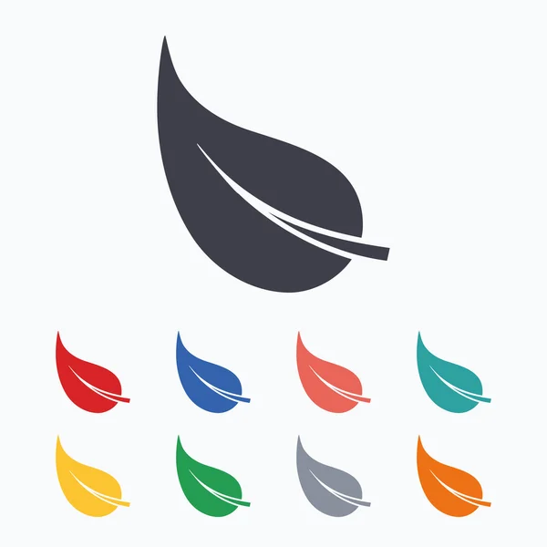 Iconos de signo de hoja — Vector de stock