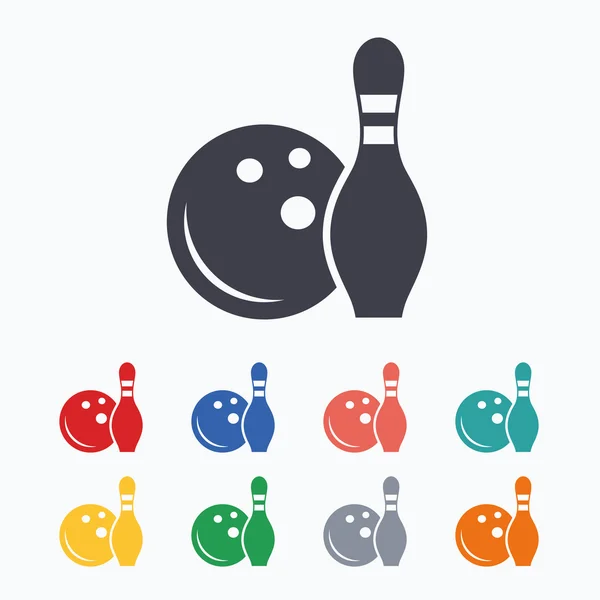 Jeux de bowling signes — Image vectorielle