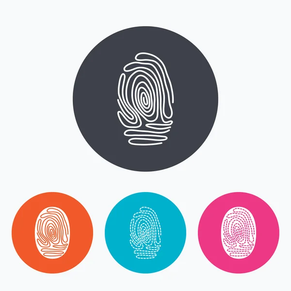 Fingerprint ikoner. identifieringstecken. — Stock vektor