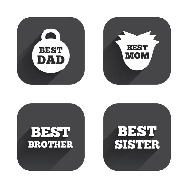 Best mom and dad, brother, sister — Stock Vector