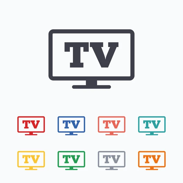 Icone del segno TV Widescreen — Vettoriale Stock