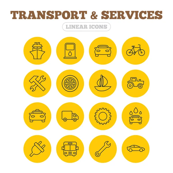 Transporte, iconos de servicios . — Archivo Imágenes Vectoriales