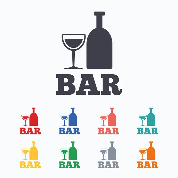 Bar ou Pub signes icônes — Image vectorielle